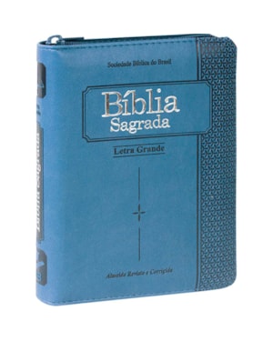 BÍBLIA SAGRADA ARC, LETRA GRANDE, COM ÍNDICE, COM ZÍPER, CAPA COURO SINTÉTICO AZUL: ALMEIDA REVISTA E CORRIGIDA (ARC)