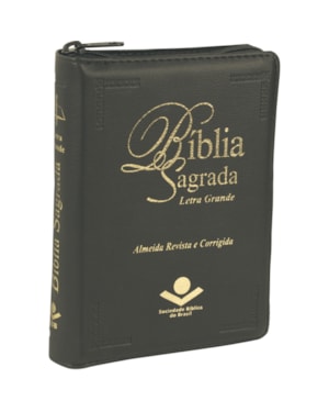 BÍBLIA SAGRADA ARC, LETRA GRANDE, COM ÍNDICE, COM ZÍPER, CAPA COURO SINTÉTICO PRETA: ALMEIDA REVISTA E CORRIGIDA (ARC)