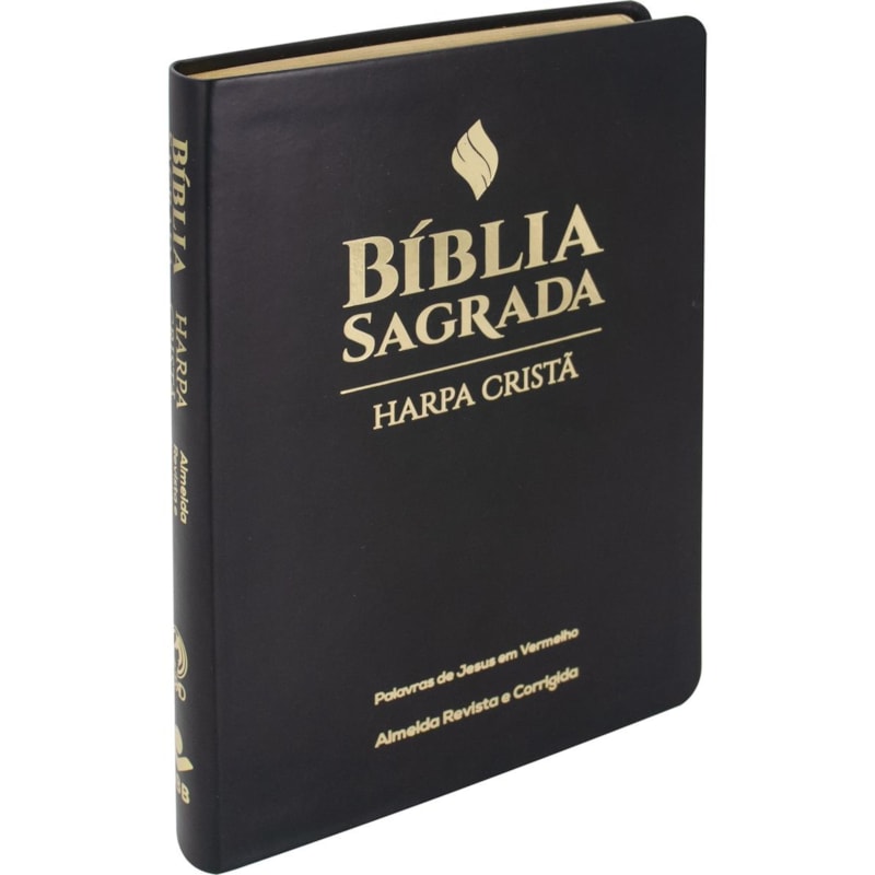 BÍBLIA SAGRADA ARC, LETRA GRANDE, COM PALAVRAS DE JESUS DESTACADAS, COM HARPA CRISTÃ, CAPA COURO SINTÉTICO PRETA: ALMEIDA REVISTA E CORRIGIDA (ARC)