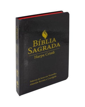 BÍBLIA SAGRADA ARC, LETRA GRANDE, COM PALAVRAS DE JESUS DESTACADAS, COM HARPA CRISTÃ, TAMANHO GRANDE, CAPA SEMI FLEXÍVEL PRETA: ALMEIDA REVISTA E CORRIGIDA (ARC)