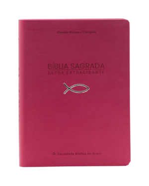 BÍBLIA SAGRADA ARC PARA MULHER, LETRA EXTRAGIGANTE, COM PALAVRAS DE JESUS DESTACADAS, CAPA COURO SINTÉTICO ROSA: ALMEIDA REVISTA E CORRIGIDA (ARC)