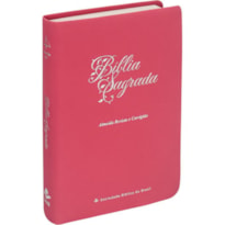 BÍBLIA SAGRADA ARC PARA MULHER, LETRA GIGANTE, COM PALAVRAS DE JESUS DESTACADAS, CAPA COURO SINTÉTICO ROSA PINK