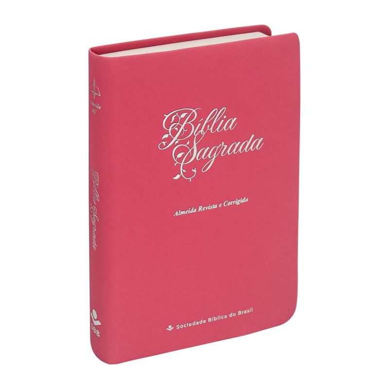 BÍBLIA SAGRADA ARC PARA MULHER, LETRA GIGANTE, COM PALAVRAS DE JESUS DESTACADAS, CAPA COURO SINTÉTICO ROSA PINK