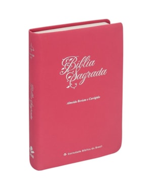 BÍBLIA SAGRADA ARC PARA MULHER, LETRA GIGANTE, COM PALAVRAS DE JESUS DESTACADAS, CAPA COURO SINTÉTICO ROSA PINK