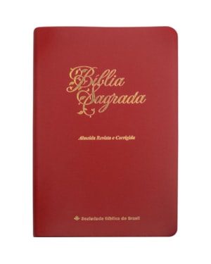 BÍBLIA SAGRADA ARC PARA MULHER, LETRA GIGANTE, COM PALAVRAS DE JESUS DESTACADAS, CAPA COURO SINTÉTICO VERMELHA