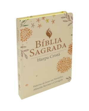 BÍBLIA SAGRADA ARC PARA MULHER, LETRA GRANDE, COM PALAVRAS DE JESUS DESTACADAS, COM HARPA CRISTÃ, CAPA SEMI FLEXÍVEL LARANJA: ALMEIDA REVISTA E CORRIGIDA (ARC)