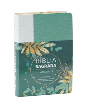 BÍBLIA SAGRADA ARC PARA MULHER, LETRA GRANDE, COM PALAVRAS DE JESUS DESTACADAS, COM HARPA CRISTÃ, CAPA SEMI FLEXÍVEL BRANCA E VERDE: ALMEIDA REVISTA E CORRIGIDA (ARC)