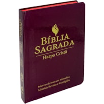BÍBLIA SAGRADA ARC PARA MULHER, LETRA GRANDE, COM PALAVRAS DE JESUS DESTACADAS, COM HARPA CRISTÃ, COM MAPA, TAMANHO GRANDE, CAPA SEMI FLEXÍVEL VINHO: ALMEIDA REVISTA E CORRIGIDA (ARC)