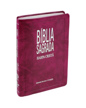 BÍBLIA SAGRADA ARC PARA MULHER, LETRA REGULAR, COM HARPA CRISTÃ, CAPA COURO SINTÉTICO ILUSTRADA: ROSA: ALMEIDA REVISTA E CORRIGIDA (ARC)