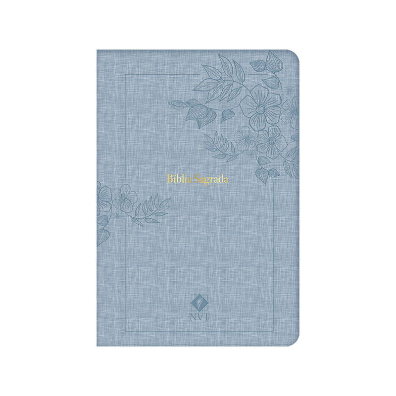 Bíblia Sagrada | Capa Couro Luxo Azul | Feminina: Bíblia Premium | Com notas de rodapé
