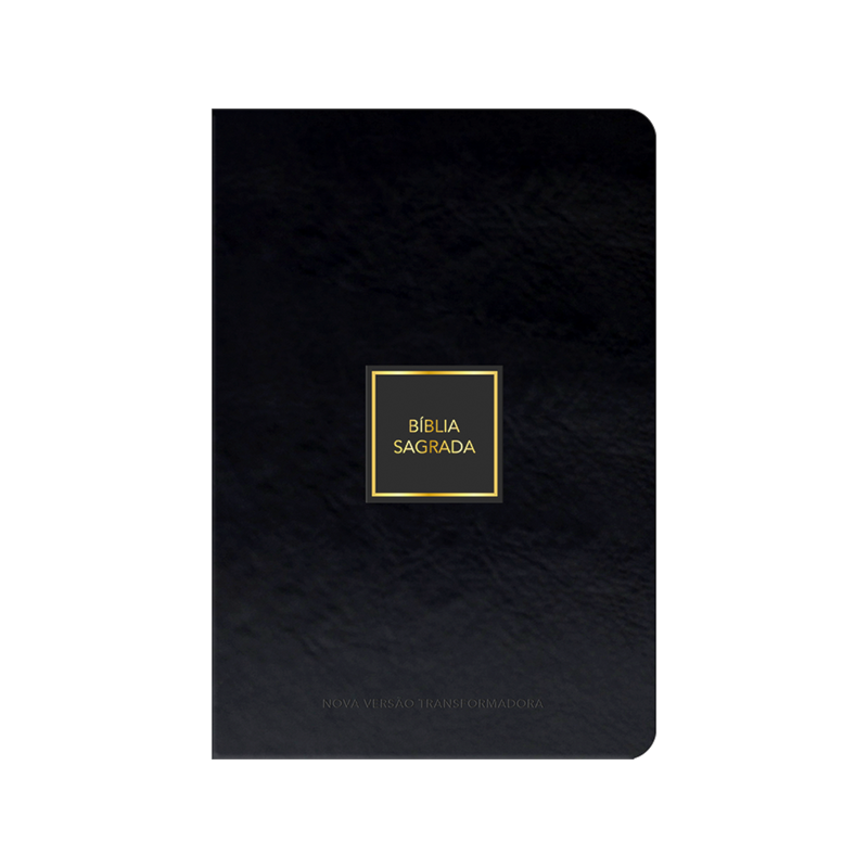 Bíblia Sagrada | Capa Couro Luxo|Premium| Preto-Dourado: Bíblia Premium | Com notas de rodapé