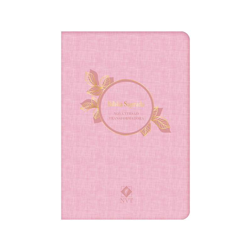 Bíblia Sagrada | Capa Couro Luxo Rosa | Feminina: Bíblia Premium | Com notas de rodapé