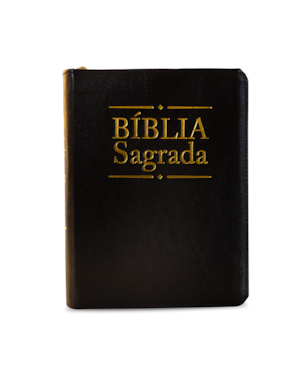 Biblia sagrada dourada preta