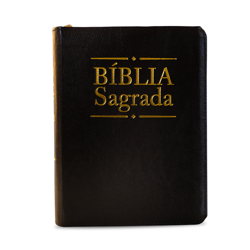 Biblia sagrada dourada preta