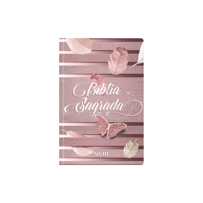 Bíblia Sagrada Feminina | Rosa Borboletas | Capa Dura: Muito prática e bonita - Com as palavras de Jesus em vermelho
