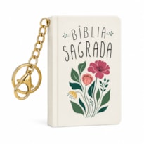 Bíblia sagrada - Floral - Livro com Chaveiro - Capa dura - Book Charm