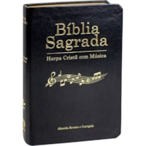 BÍBLIA SAGRADA HARPA CRISTÃ COM MÚSICA CAPA PRETA