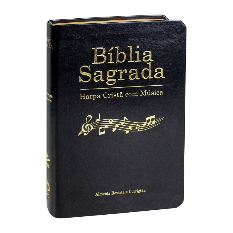 BÍBLIA SAGRADA HARPA CRISTÃ COM MÚSICA CAPA PRETA