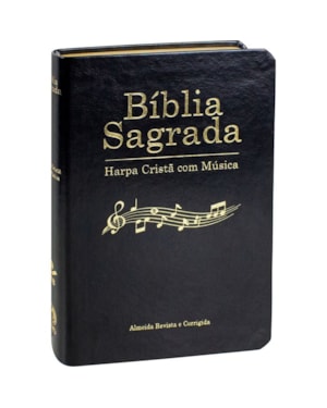 BÍBLIA SAGRADA HARPA CRISTÃ COM MÚSICA CAPA PRETA
