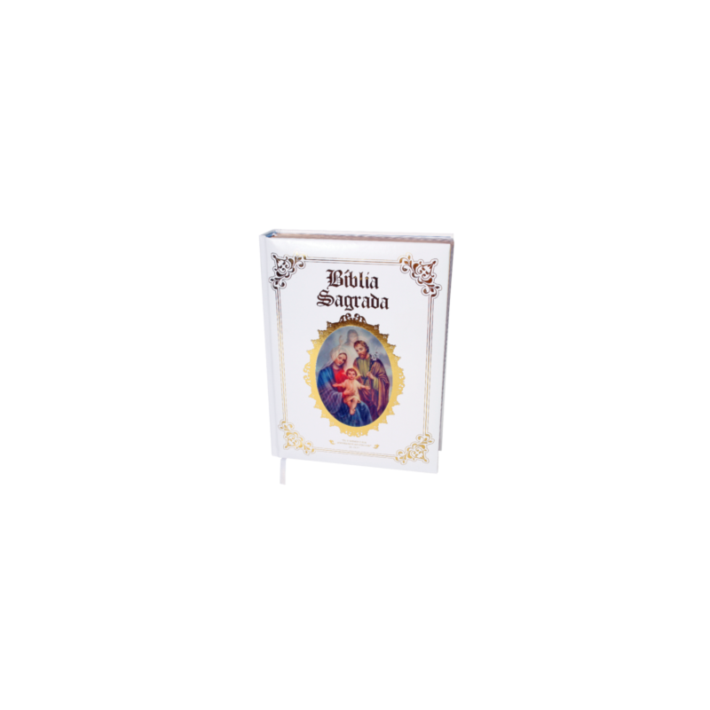 BÍBLIA SAGRADA ILUSTRADA LUXO BRANCA - SAGRADA FAMILIA E JESUS MISERICORDIOSO