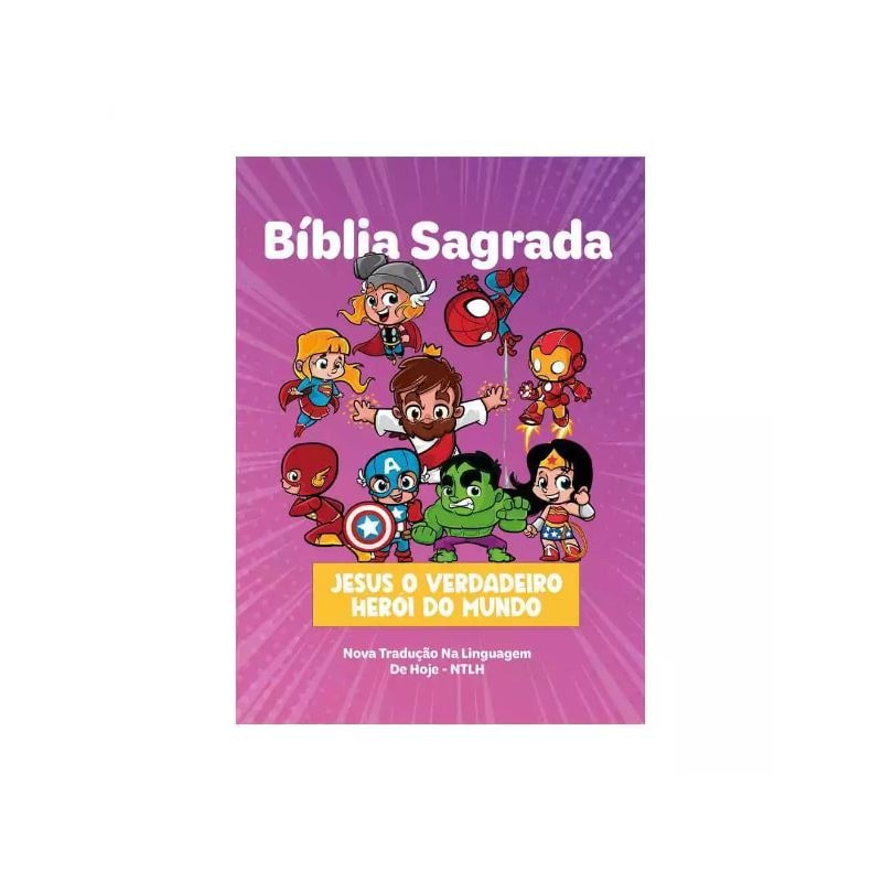 BÍBLIA SAGRADA INFANTIL NTLH CAPA DURA HERÓIS MENINA