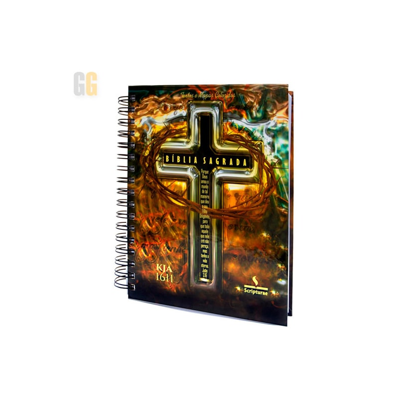 BÍBLIA SAGRADA KING JAMES - CAPA CRUZ DE METAL