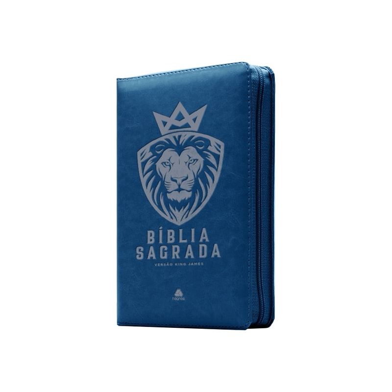 BÍBLIA SAGRADA KING JAMES COM ZÍPER - AZUL