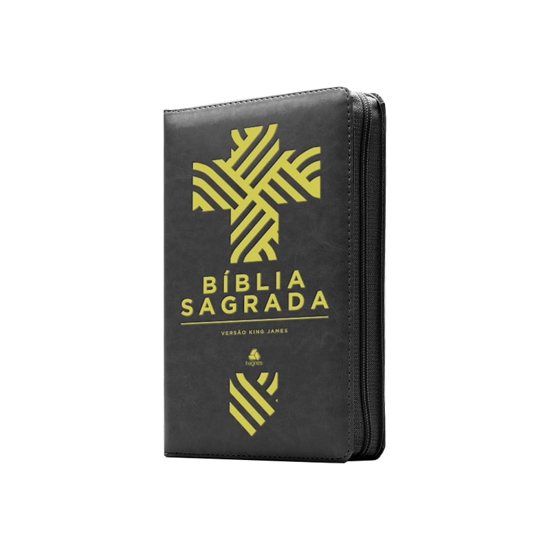 BÍBLIA SAGRADA KING JAMES COM ZÍPER - PRETA