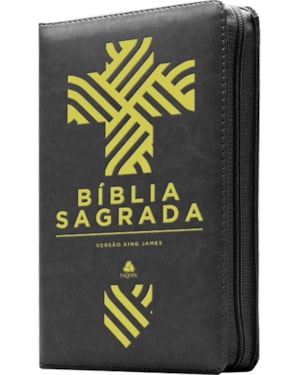 Bíblia Sagrada King James com zíper - Preta