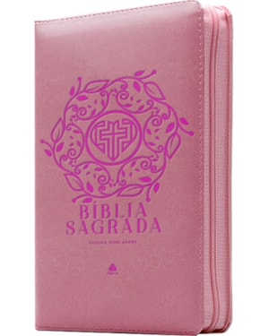 Bíblia Sagrada King James com zíper - Rosa