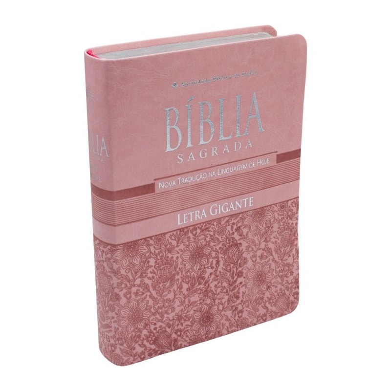 BÍBLIA SAGRADA LETRA GIGANTE COM ÍNDICE - CAPA COURO SINTÉTICO ROSA | LETRA GIGANTE SBB: NOVA TRADUÇÃO NA LINGUAGEM DE HOJE (NTLH)