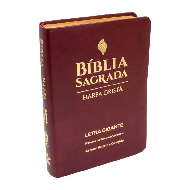BÍBLIA SAGRADA LETRA GIGANTE, EDIÇÃO COM LETRAS VERMELHAS E HARPA CRISTÃ