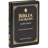 BÍBLIA SAGRADA LETRA GRANDE COM HARPA CRISTÃ - CAPA EM COURO SINTÉTICO, PRETA: ALMEIDA REVISTA E CORRIGIDA (ARC) COM LETRAS VERMELHAS