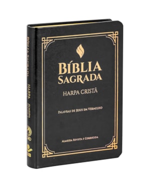 BÍBLIA SAGRADA LETRA GRANDE COM HARPA CRISTÃ - CAPA EM COURO SINTÉTICO, PRETA: ALMEIDA REVISTA E CORRIGIDA (ARC) COM LETRAS VERMELHAS