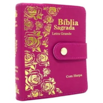 BÍBLIA SAGRADA LETRA GRANDE COM HARPA PENTECOSTAL RC PEQUENA CARTEIRA PINK EDIÇÃO DE PROMESSAS