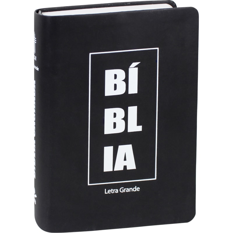 BÍBLIA SAGRADA LETRA GRANDE - COURO SINTÉTICO PRETO COM BRANCO: NOVA TRADUÇÃO NA LINGUAGEM DE HOJE (NTLH)
