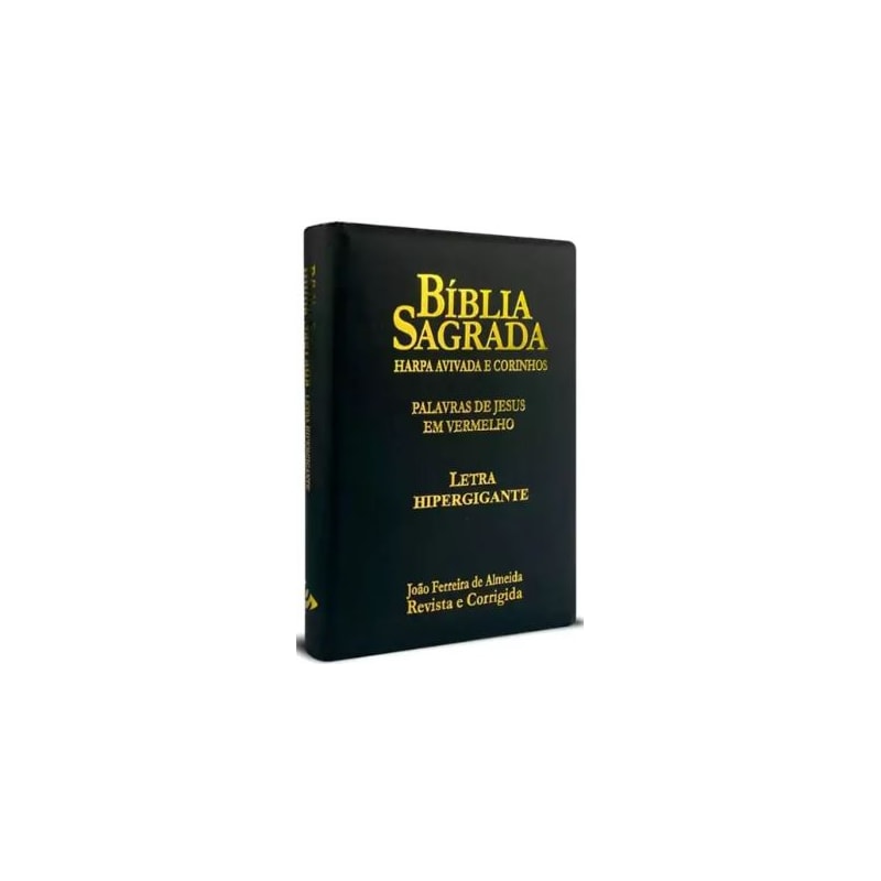 BÍBLIA SAGRADA LETRA HIPERGIGANTE RC HARPA E CORINHOS ZÍPER PRETA