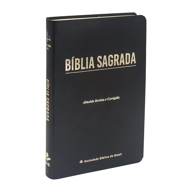 BÍBLIA SAGRADA - LINHA OURO | SBB | CAPA DURA ILUSTRADA, PRETA: ALMEIDA REVISTA E CORRIGIDA (ARC)