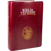 BÍBLIA SAGRADA NAA DE ESTUDO JOHN WESLEY, LETRA REGULAR, COM MAPA, CAPA COURO SINTÉTICO VINHO: NOVA ALMEIDA ATUALIZADA (NAA)