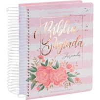 BÍBLIA SAGRADA NAA JORNADA | SBB | BÍBLIA JORNADA - CAPA ESPIRAL, IMPRESSA AQUARELA ROSA: NOVA ALMEIDA ATUALIZADA (NAA)