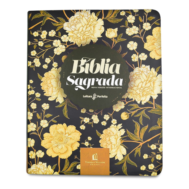 BÍBLIA SAGRADA NVI COM ESPAÇO PARA ANOTAÇÕES, CAPA LUXO, FLORES, LEITURA PERFEITA