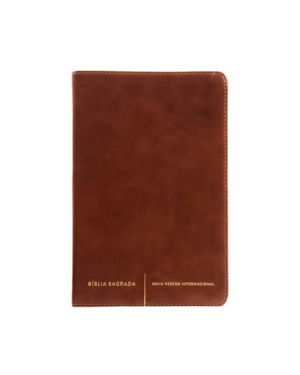 BÍBLIA SAGRADA NVI SLIM, CAPA LUXO MARROM