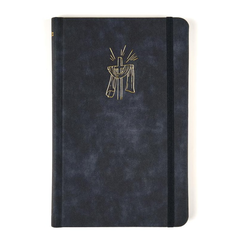 BÍBLIA SAGRADA NVI SLIM, LUXO, TECIDO AZUL MARINHO SOBRE CAPA DURA COM ELÁSTICO