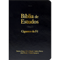 Bíblia Sagrada NVT de Estudo Gigantes da Fé: Com comentários de John Wesley, Mathew Henry, Charles Spurgeon, Andrew Murray e D. L. Moody, Letra Tradicional, Capa Couro ecológico Preta