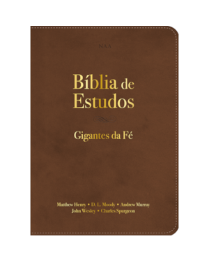 Bíblia Sagrada NVT de Estudo Gigantes da Fé: Com comentários de John Wesley, Mathew Henry, Charles Spurgeon, Andrew Murray e D. L. Moody, Letra Tradicional, Capa Couro ecológico Marrom