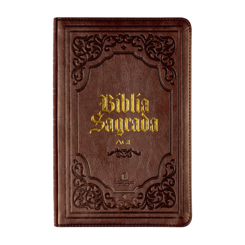 BÍBLIA SAGRADA SLIM ACF, LUXO, COURO-SOFT, MARROM