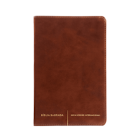 BÍBLIA SAGRADA SLIM NVI, LUXO, CAPA MARROM, COURO-SOFT