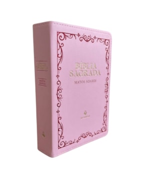 BÍBLIA SAGRADA - TRADUÇÃO DO PE. MANUEL DE MATOS SOARES (CAPA COURO ROSA)