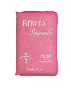 BÍBLIA SAGRADA TRADUÇÃO OFICIAL CNBB - LUXO COM ZIPER ROSA