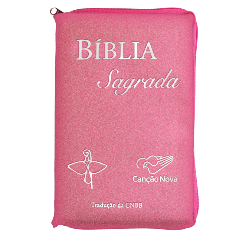 BÍBLIA SAGRADA TRADUÇÃO OFICIAL CNBB - LUXO COM ZIPER ROSA